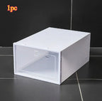 Foldable Transparent Shoe Storage Organizer, Stackable Shoe Box for Wardrobe & Entryway, Minimalist Home Storage