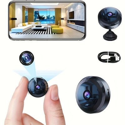 Cámara de Seguridad Mini WiFi Inalámbrica — Visión Nocturna, Detección de Movimiento, App