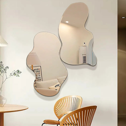 Nordic Makeup Mirror Ornament Irregular Dorm Aesthetic Mirror Cool Design Creative Espelho Grande Para Quarto Home Furniture