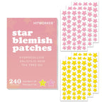 Star-Shaped Hydrogel Acne Patches — 240 Pink & Yellow Pimple Stickers, All Skin Types