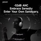 Picun F8 Pro ANC Wireless Headphones — 3D Spatial Audio, 80H Battery, HD Mic