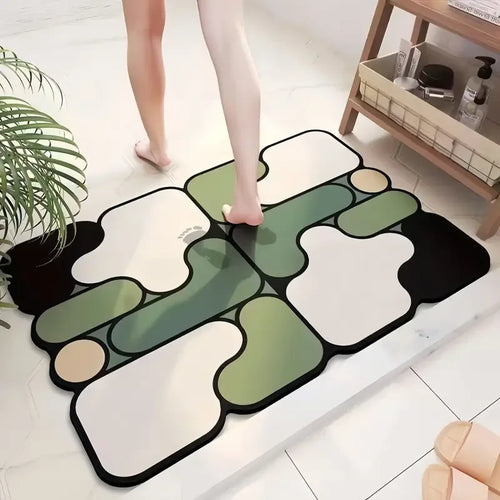 Diatomaceous Earth Bath Mat Super Absorbent Fast Drying Non Slip Floor Mat for Bathroom Toilet Easy Clean Home Decor Carpet